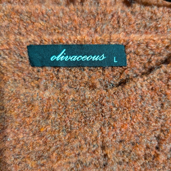 Olivaceous Sweater Womens Wool Blend Ribbed Long Bishop Sleeve - Picture 6 of 7